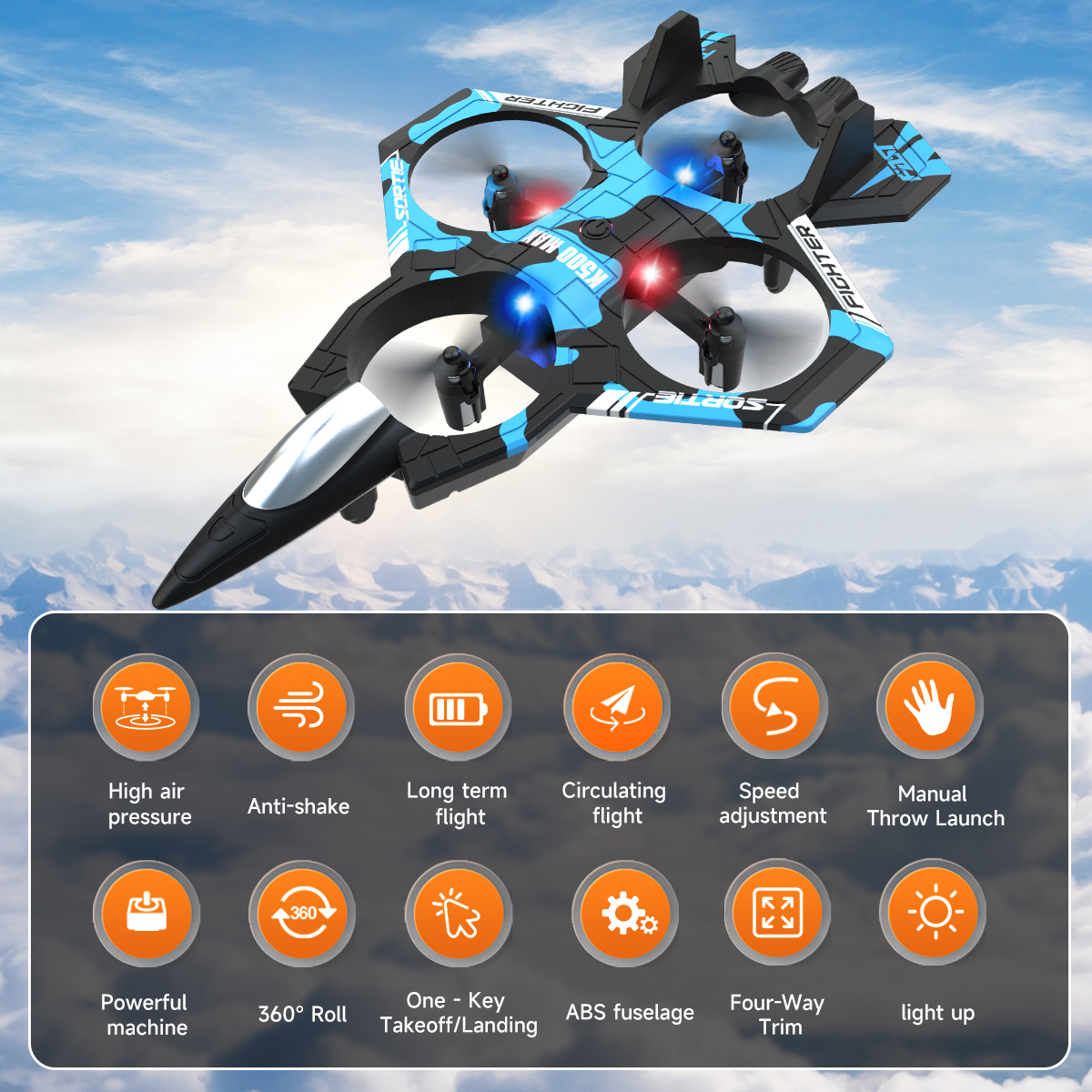 AXNEN K500 MAX RC Plane Fighte - Drone Beacon Light ulasan dan harga