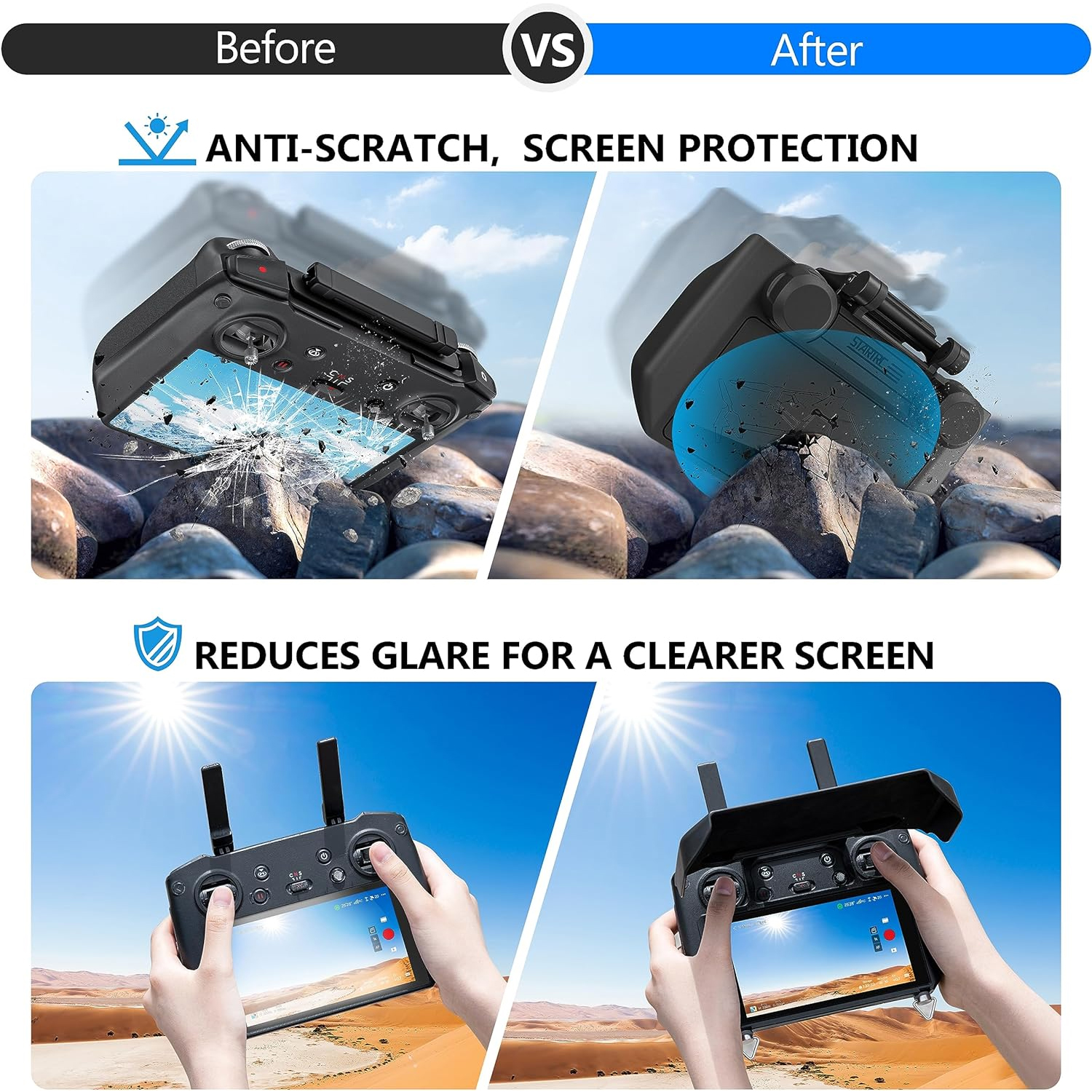 2-in-1 Sun Hood & Joystick Cov - Drone Controller Hood ulasan dan harga