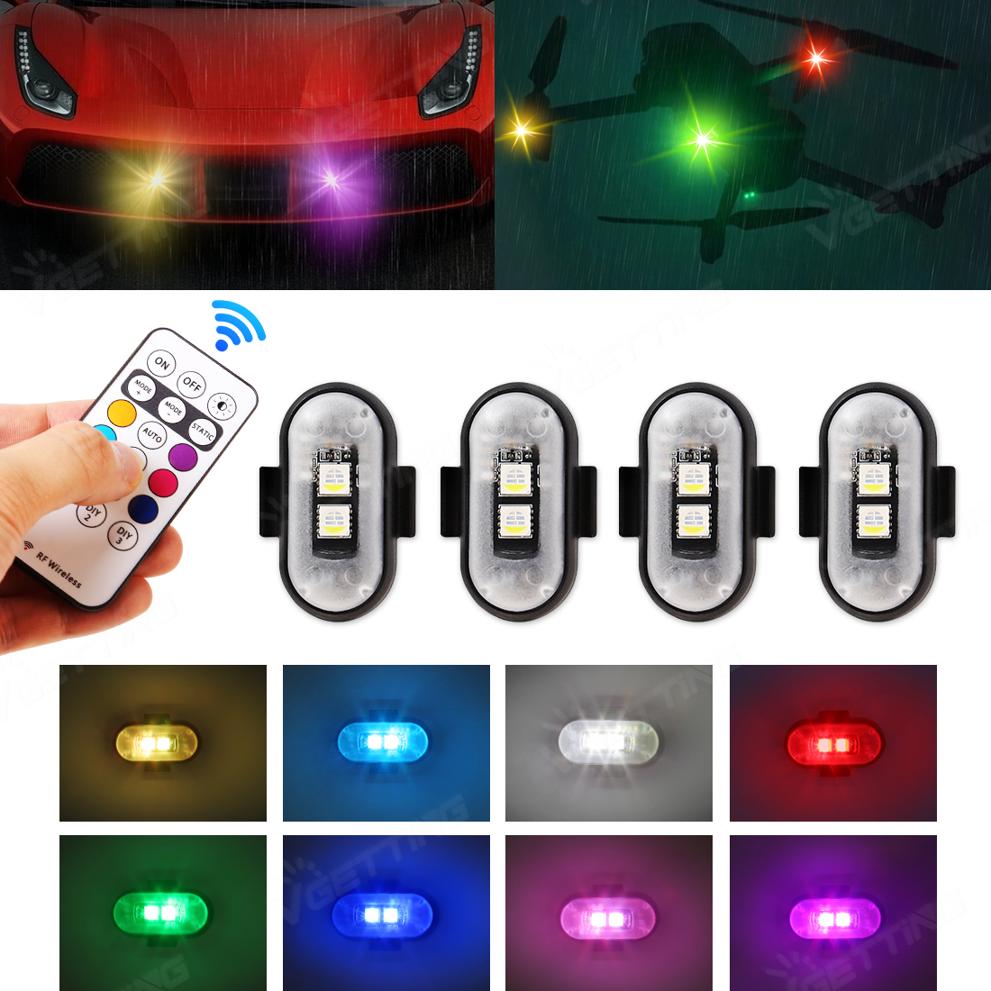 4Pcs Mini Drone Strobe Light 8 - Drone Strobe Light ulasan dan harga