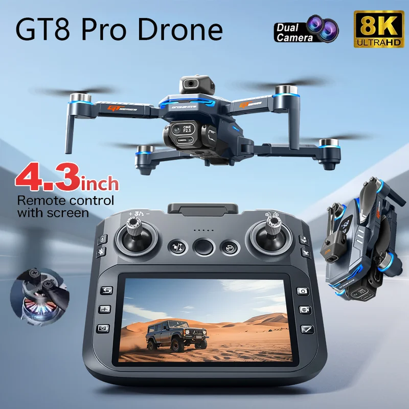 2026 New GT8 Drone GPS 8K Prof - Drone Controller Screen ulasan dan harga